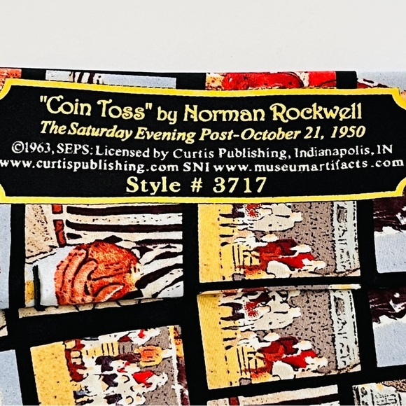 Norman Rockwell Silk Tie Coin Toss The Saturday Evening Post Style 3717 - Picture 8 of 9